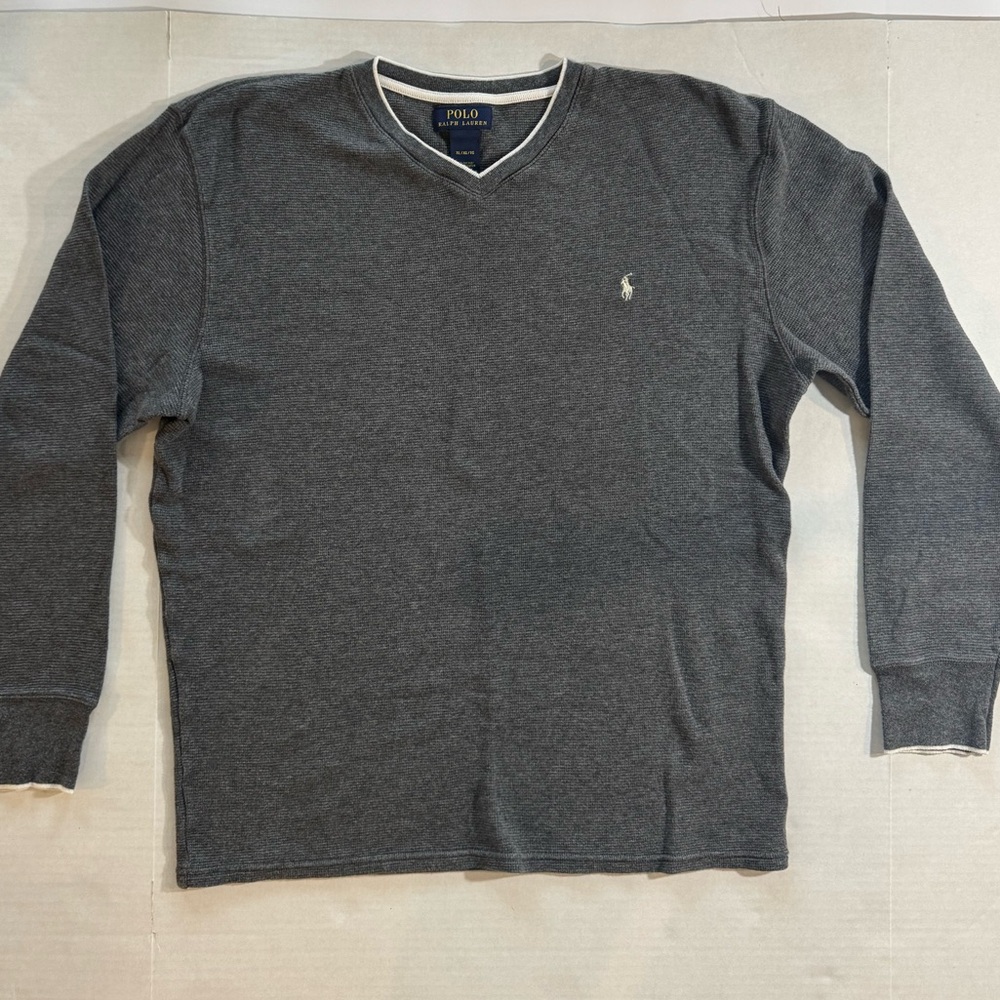 Men’s Polo Ralph Lauren Charcoal V-Neck Sweater size XL